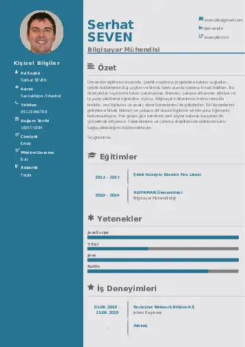 Bilgisayar Mühendisi CV Örnekleri cv indir